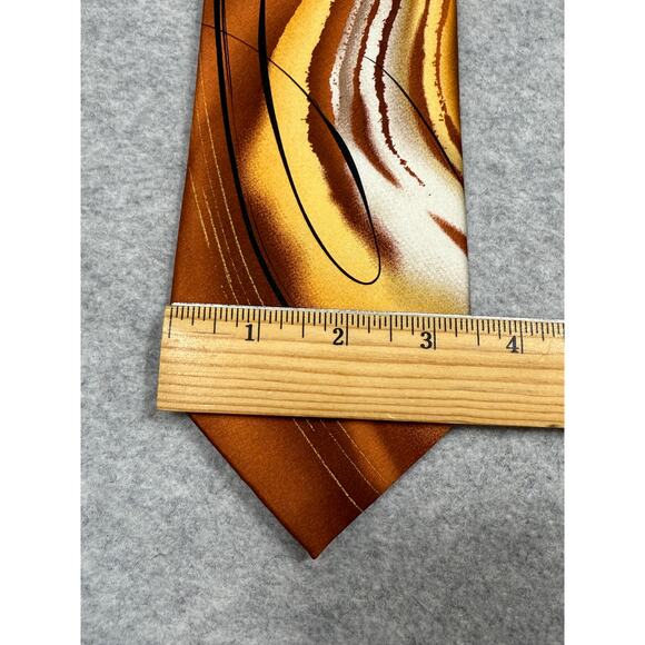 J. Garcia Two Guards Collection Fifty Six Orange Brown Silk Neck Tie - Picture 2 of 6